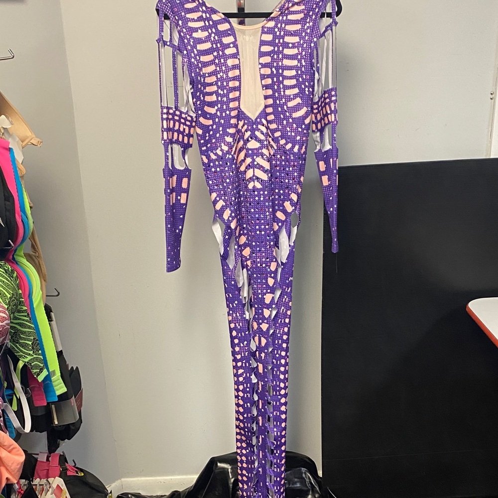 Purple Cutout Maxi Dress
